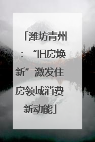 潍坊青州：“旧房焕新”激发住房领域消费新动能