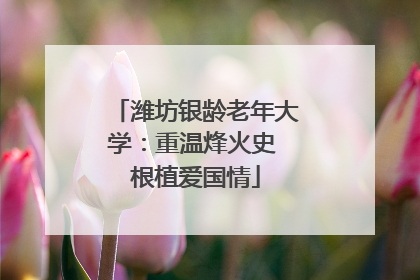 潍坊银龄老年大学：重温烽火史 根植爱国情