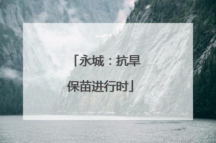 永城：抗旱保苗进行时