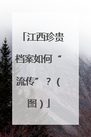 江西珍贵档案如何“流传”？（图）