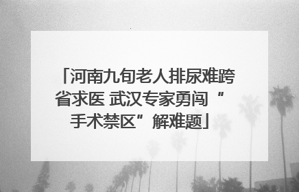 河南九旬老人排尿难跨省求医 武汉专家勇闯“手术禁区”解难题