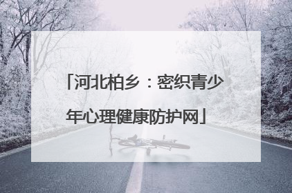 河北柏乡：密织青少年心理健康防护网