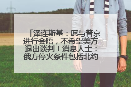 泽连斯基：愿与普京进行会晤，不希望美方退出谈判！消息人士：俄方停火条件包括北约“书面”保证不东扩