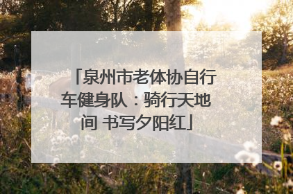 泉州市老体协自行车健身队：骑行天地间 书写夕阳红