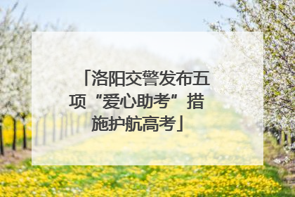 洛阳交警发布五项“爱心助考”措施护航高考