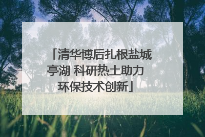 清华博后扎根盐城亭湖 科研热土助力环保技术创新