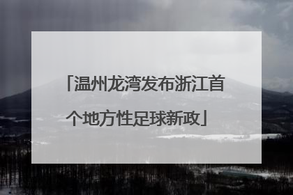 温州龙湾发布浙江首个地方性足球新政