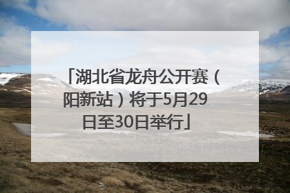 湖北省龙舟公开赛（阳新站）将于5月29日至30日举行