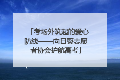 考场外筑起的爱心防线——向日葵志愿者协会护航高考