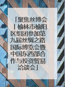 聚焦丝博会丨榆林市榆阳区组团参加第九届丝绸之路国际博览会暨中国东西部合作与投资贸易洽谈会