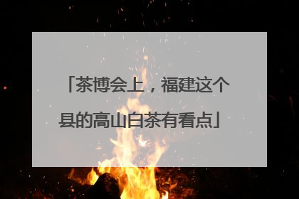 茶博会上，福建这个县的高山白茶有看点