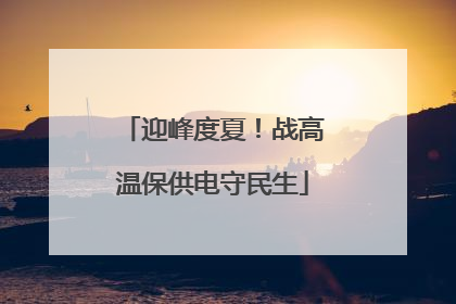 迎峰度夏！战高温保供电守民生