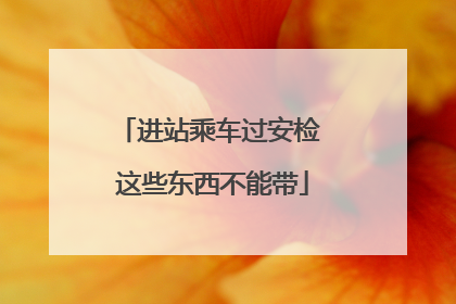 进站乘车过安检 这些东西不能带