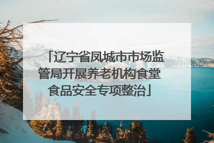 辽宁省凤城市市场监管局开展养老机构食堂食品安全专项整治
