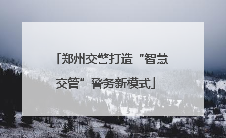 郑州交警打造“智慧交管”警务新模式