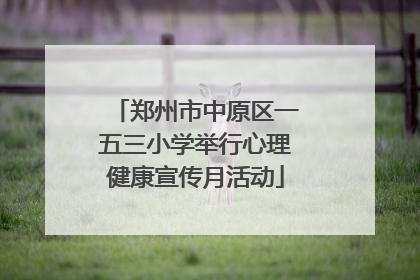 郑州市中原区一五三小学举行心理健康宣传月活动