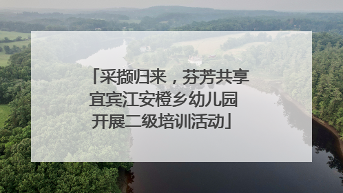 采撷归来，芬芳共享 宜宾江安橙乡幼儿园开展二级培训活动