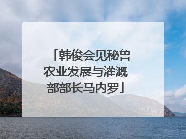 韩俊会见秘鲁农业发展与灌溉部部长马内罗