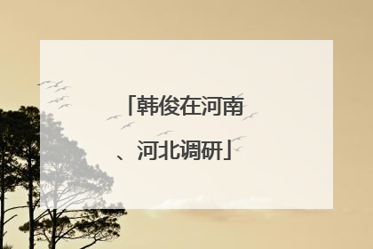 韩俊在河南、河北调研