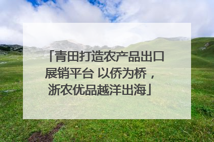青田打造农产品出口展销平台 以侨为桥，浙农优品越洋出海