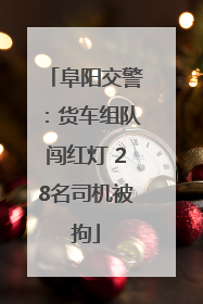阜阳交警：货车组队闯红灯 28名司机被拘