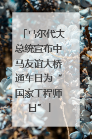 马尔代夫总统宣布中马友谊大桥通车日为“国家工程师日”
