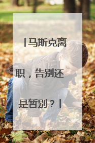 马斯克离职，告别还是暂别？