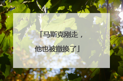 马斯克刚走，他也被撤换了