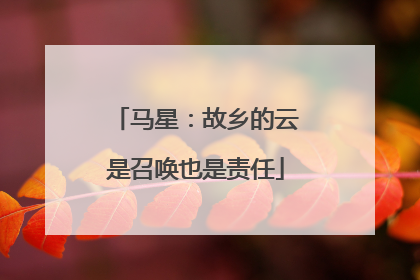马星：故乡的云是召唤也是责任