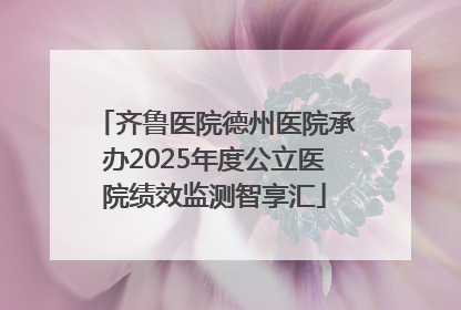 齐鲁医院德州医院承办2025年度公立医院绩效监测智享汇