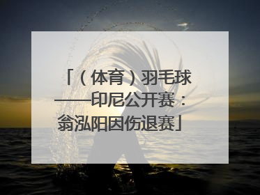 （体育）羽毛球——印尼公开赛：翁泓阳因伤退赛