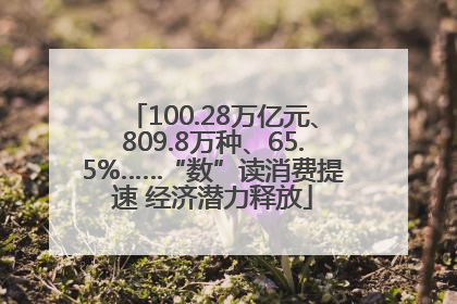 100.28万亿元、809.8万种、65.5%……“数”读消费提速 经济潜力释放