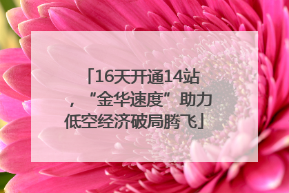 16天开通14站，“金华速度”助力低空经济破局腾飞