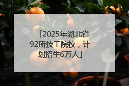 2025年湖北省92所技工院校，计划招生6万人