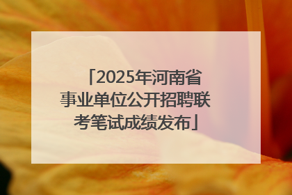 2025年河南省事业单位公开招聘联考笔试成绩发布