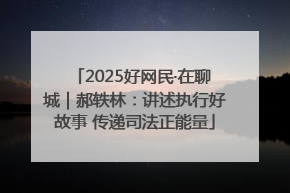 2025好网民·在聊城｜郝轶林：讲述执行好故事 传递司法正能量
