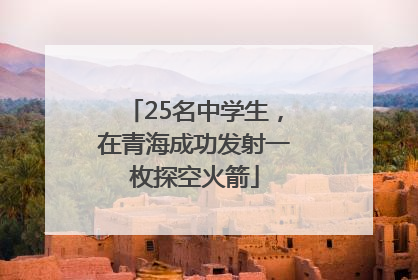 25名中学生，在青海成功发射一枚探空火箭