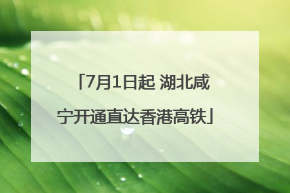 7月1日起 湖北咸宁开通直达香港高铁