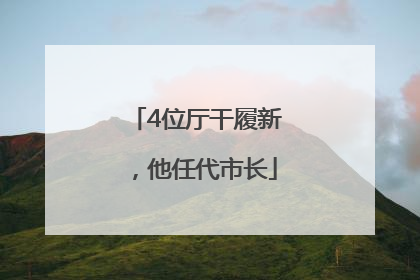 4位厅干履新，他任代市长