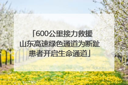 600公里接力救援 山东高速绿色通道为断趾患者开启生命通道