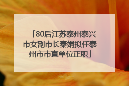 80后江苏泰州泰兴市女副市长秦娟拟任泰州市市直单位正职