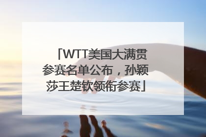 WTT美国大满贯参赛名单公布，孙颖莎王楚钦领衔参赛